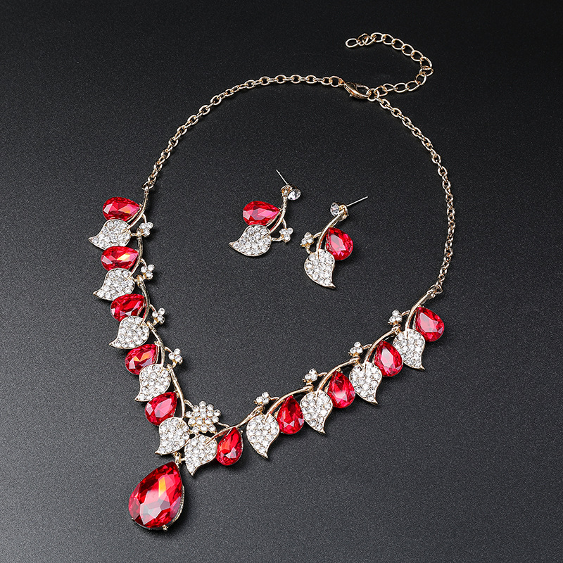 Necklace Vintage European & American Style Water Drop Leaf Jewelry Set - view 2