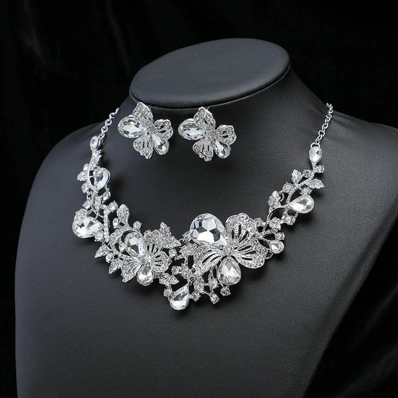 Alloy Necklace Earrings European & American Style Exaggerated Flower Jewelry Set thumbnail 3