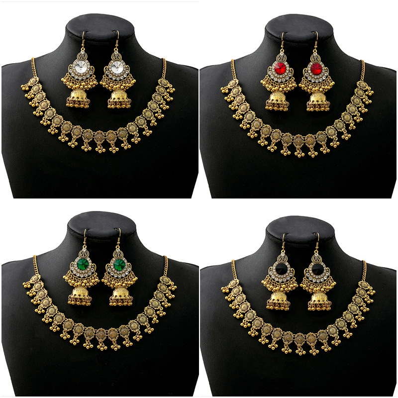Necklace Earrings Vintage European & American Style Exaggera Jewelry Set