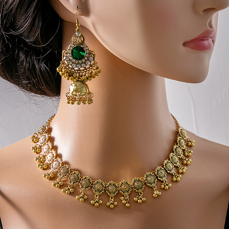 Necklace Earrings Vintage European & American Style Exaggera Jewelry Set - view 2