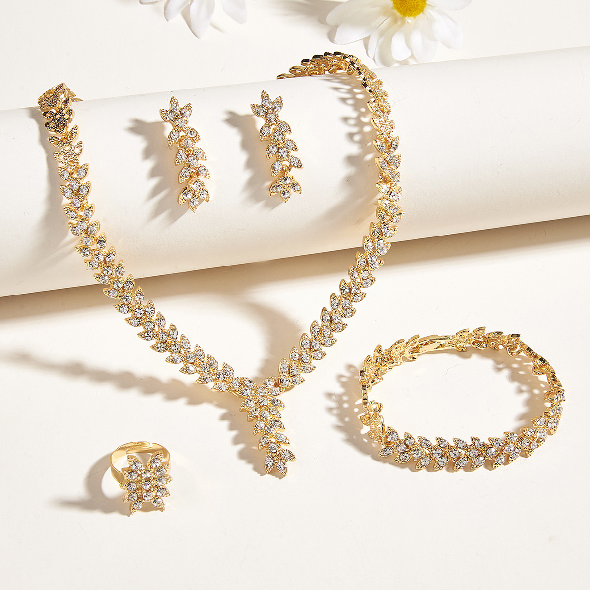 Premium Necklace European & American Style Crystal Tassel Br Jewelry Set