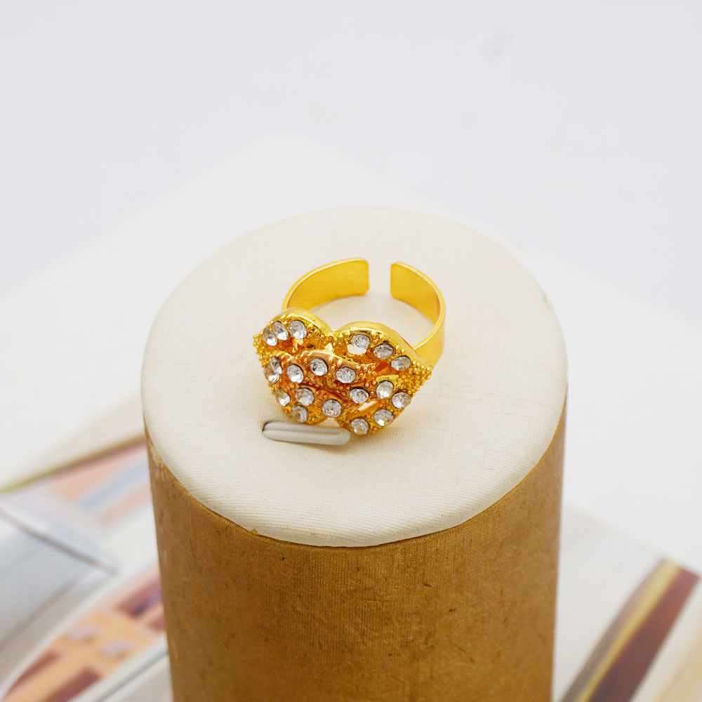 24K Gold Plated 4-Piece Ring Necklace Earrings Bracelet Crystal Jewelry Set thumbnail 3