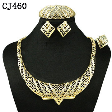 24K Gold Plated Ring Necklace Earrings Bracelet Tassel Jewelry Set - view 2