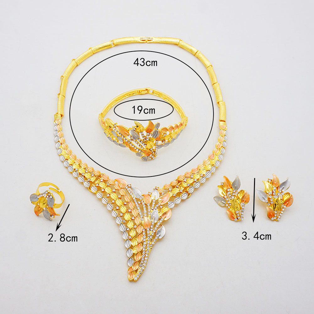 4-Piece Ring Necklace Earrings Bracelet Jewelry Set thumbnail 4